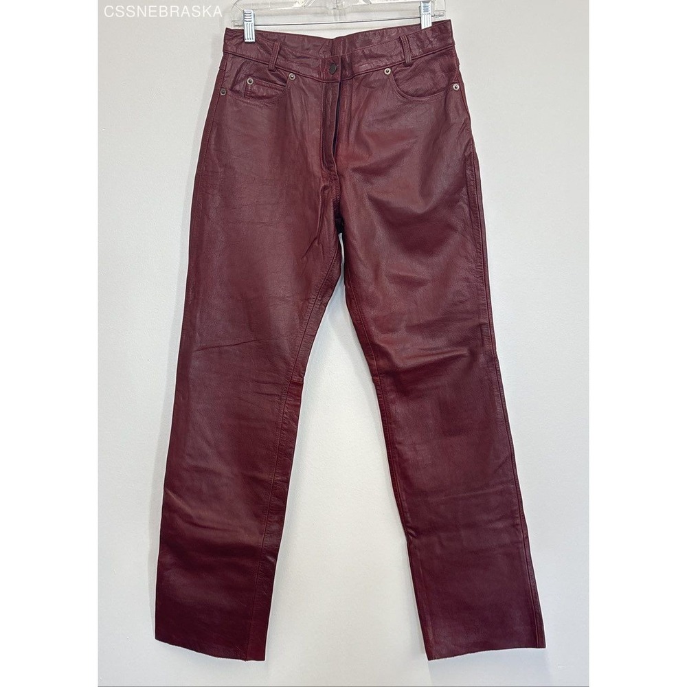 WhetBlu Burgandy/Red Vintage High Waisted Leather Pants - Size 10